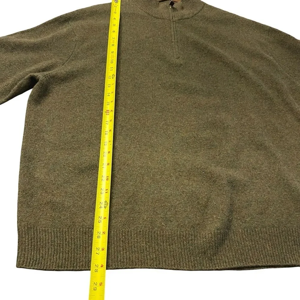 Club Room Mens 100% Lambswool Quarter Zip Sweater Size XXL Preppy Academia